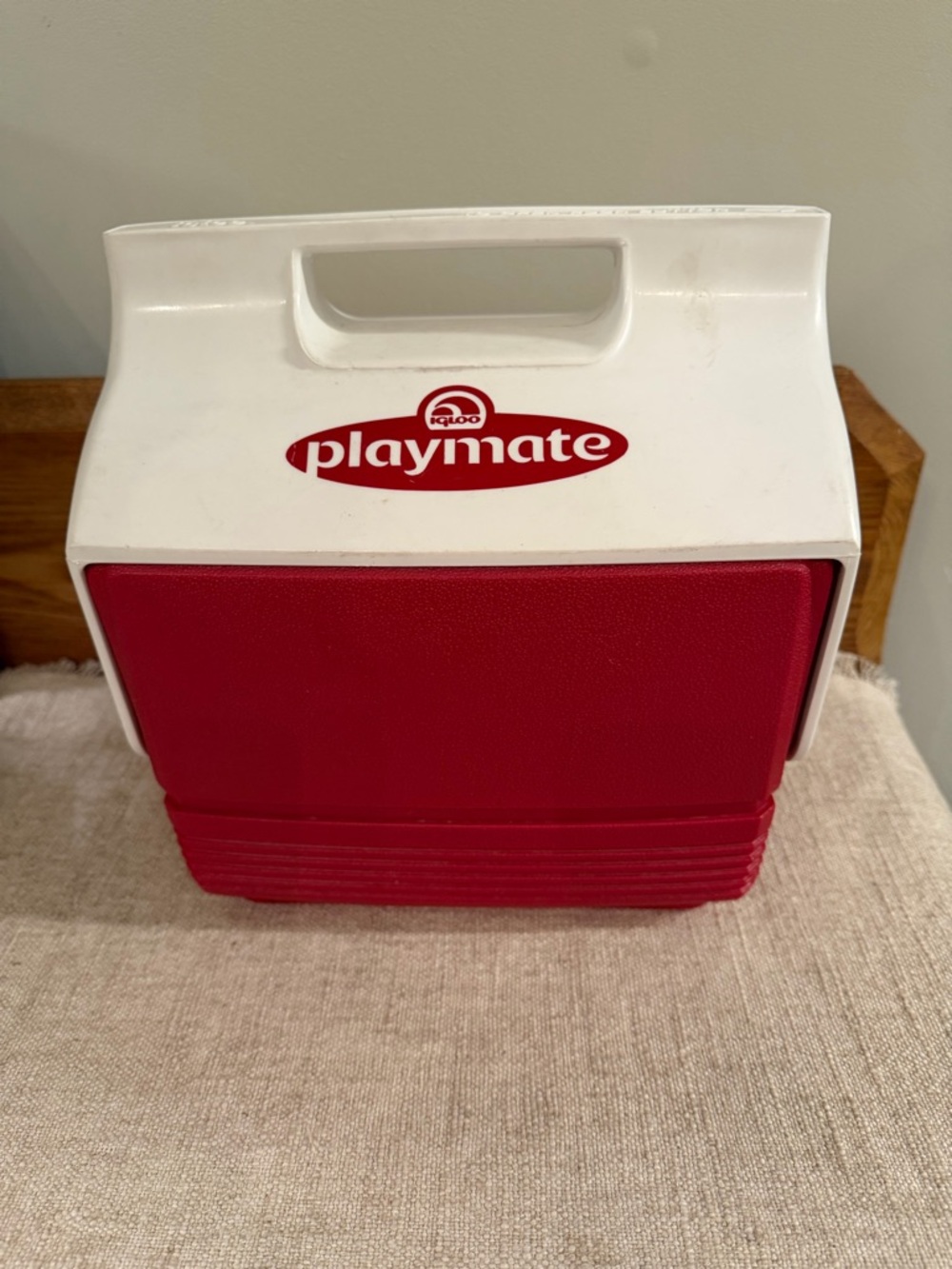 Vintage Igloo Playmate Portable Cooler - Red and White